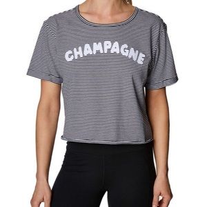 Betsy Johnson Performance Striped Champagne Crop Top